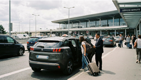 Voiturier Arvin Care prenant en charge un véhicule au dépose-minute de l’aéroport de Rennes